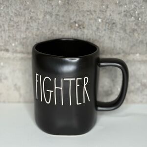 Black ‘FIGHTER’ Coffee Mug | Rae Dunn Style Inspirational Ceramic Cup